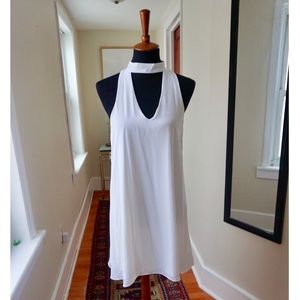 Lulu’s white halter swing dress